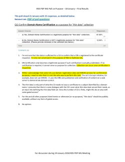 RDS PDP WG Poll on Purpose &ndash; 18 January &ndash; Final Results This