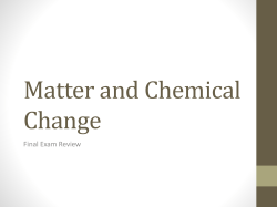 Matter and Chemical Change