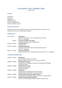 Curriculum Vitae: Matthias Fahn