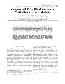 Coupons and price discrimination in vertically