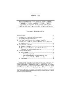 The Limitations of Tradition: How Modern Choice of Law Doctrine