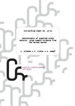 CFR-Working Paper NO. 10-01 Determinants of Expected Stock