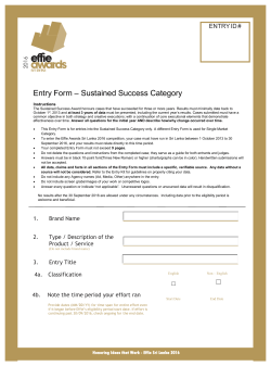 Application Form 2016- Sustain Success