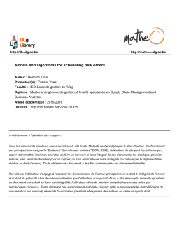 Models and algorithms for scheduling new orders