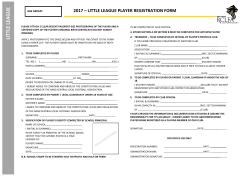RCLFA Little League Player Registration 2017