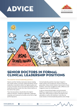 senior doctors in formal clinical leadership positions