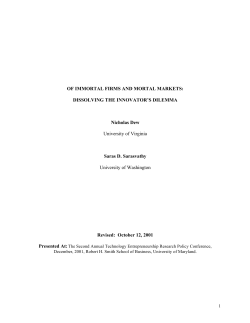 OF IMMORTAL FIRMS AND MORTAL MARKETS