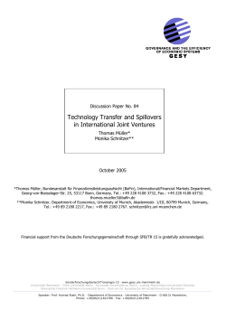 Technology Transfer and Spillovers in International Joint Ventures