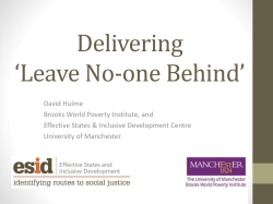 Delivering *Leave No-one Behind