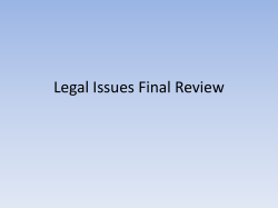 Legal Issues Final Review