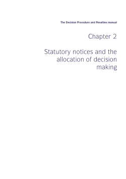 Chapter 2 Statutory notices and the allocation of decision making