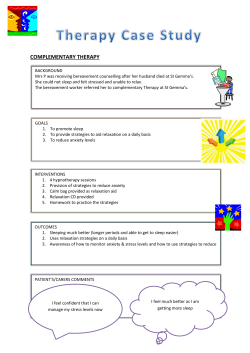 THERAPY CASE STUDY - St Gemma`s Hospice