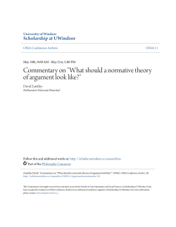 Commentary on "What should a normative theory of argument look