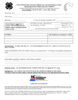 4-h entertains &ndash; registration form and fact sheet