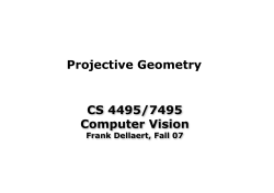 CS 4495/7495 Computer Vision Projective Geometry