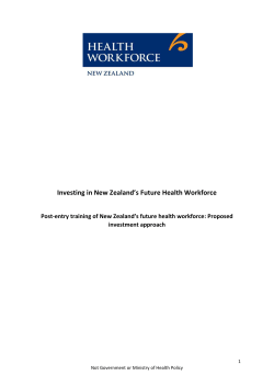 Investing in New Zealand`s Future Health