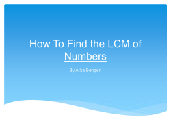 How To Find the LCM of Numbers