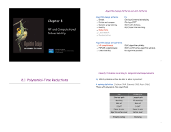 Chapter 8 8.1 Polynomial-Time Reductions