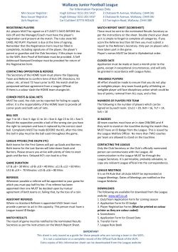 League Information Sheet - Wallasey Junior Football League