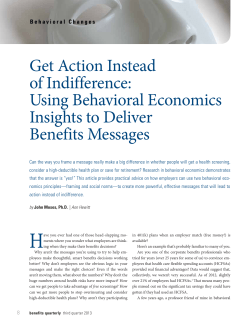 Using Behavioral Economics Insights to Deliver Benefits