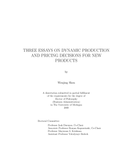three essays on dynamic production and pricing decisions for new