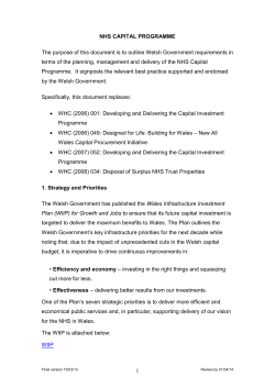 NHS Capital Programme Guidance