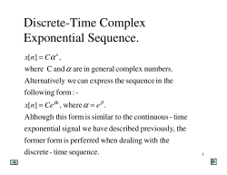 Discrete-Time Complex Exponential Sequence.