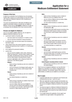 Application for a Medicare Entitlement Statement