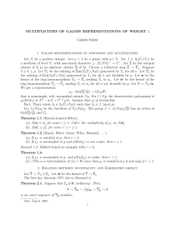 MULTIPLICITIES OF GALOIS REPRESENTATIONS OF WEIGHT 1 1