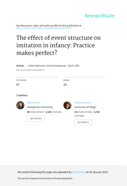 The effect of event structure on imitation in infancy