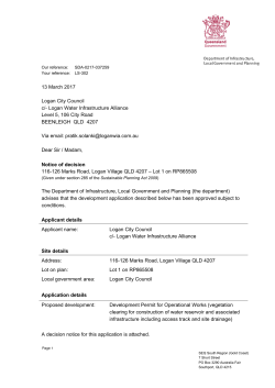 Notice of decision - Department of Infrastructure, Local Government