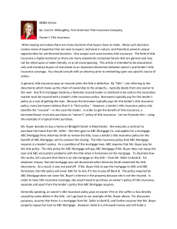 Owners Title Insurance - MBBA-NH