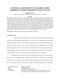 analysis of the efficiency of arable crop farming in ijebu division of