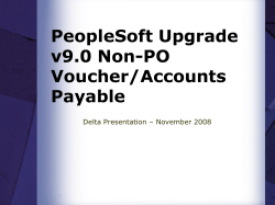 PeopleSoft Upgrade 9.0 Non-PO Accounts Payable