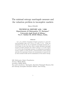 The minimal entropy martingale measure and the valuation problem