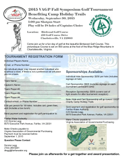 TOURNAMENT REGISTRATION FORM Sponsorships Available