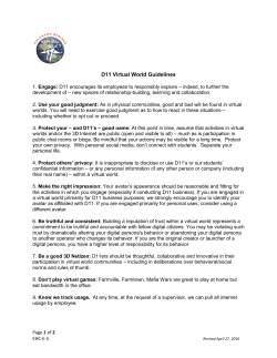 D11 Virtual World Guidelines