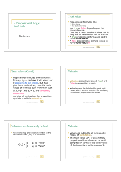 2. Propositional Logic