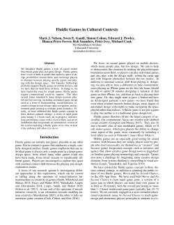 Fluidic Games in Cultural Contexts - Association for Computational