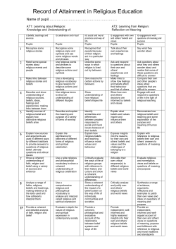 Levels of Attainment in Religious Education