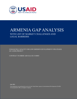 Armenia Gap Analysis with List of Market Challenges and Legal