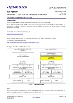RX Family Embedded TCP/IP M3S-T4