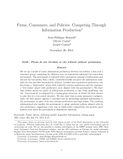 Firms, Consumers, and Policies: Competing - HEC Lausanne