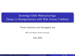 Sovereign Debt Restructurings: Delays in Renegotiations with Risk
