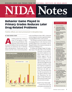 Behavior Game Played in Primary Grades Reduces Later Drug
