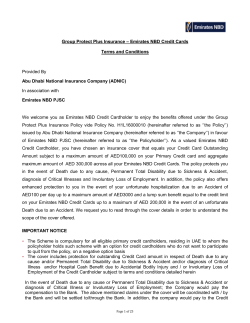 Group Protect Plus Insurance &ndash; Emirates NBD Credit Cards Terms