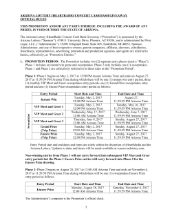 Official Rules - AZ Lottery iHeartRadio Concert Cash Bash Giveaway