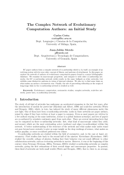 The Complex Network of Evolutionary Computation Authors: an