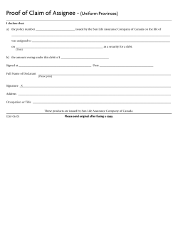 Proof of Claim of Assignee