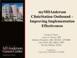myMDAnderson CSO project